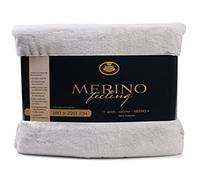 Gözze - Manta acogedora, tacto merino, reversible, alta densidad 600 g/m², 180 x 220 cm - Plateado