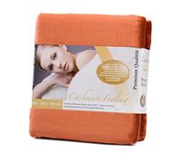 Gözze - Manta de Salón Sensación Cachemira Premium, 500 g/m², 130 x 170 cm - Canela