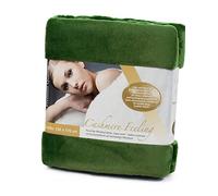 Gözze - Manta de Salón Sensación Cachemira Premium, 500 g/m², 130 x 170 cm - Verde oscuro