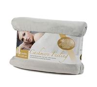 Gözze - Manta de Salón Sensación Cachemira Premium, 500 g/m², 180 x 220 cm - Plateado