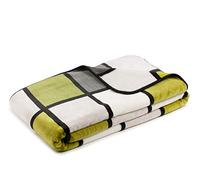 Gözze - Manta suave de alta calidad, Tacto cachemira, Tejido de alto gramaje 500 g/m², Antigua, 150 x 200 cm - Verde/Antracita/Blanco