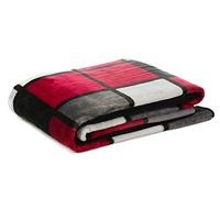 Gözze - Manta suave de alta calidad, Tacto cachemira, Tejido de alto gramaje 500 g/m², Antigua, 150 x 200 cm - Rojo/Burdeos/Negro/Blanco