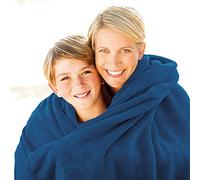 Gözze - Manta suave de salón, Memphis, Tejido de alto gramaje 300 g/m², 150 x 200 cm - Azul marino