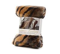 Gözze - Manta suave de, tacto cachemira, tejido de alto gramaje 500 g/m², 150 x 200 cm, tigre de Bengala