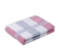 Gözze - Serviette de Douche à rayures New York, doux et absorbant, 100% coton, 70 x 140 cm - vieux rose/blanc/argenté