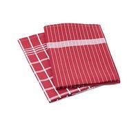 Gözze - Set de paños de cocina, 4 unidades, Material reciclado (65% algodón y 35% poliéster), 50 x 70 cm - Rojo