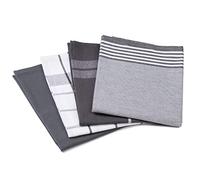 Gözze - Set de paños de cocina, 4 unidades, Tejido Jacquard 100%, Alta densidad de material (200 g/m²), 50 x 70 cm - Gris antracita