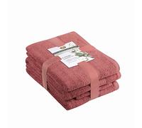 Gözze - Set de toallas de rizo, 2 toallas de mano (50 x 100 cm), 2 toallas de ducha (70 x 140 cm) y 2 toallas de invitados (30 x 50 cm), Algodón, 480 g/m² - Rojo