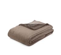 Gözze - Suave manta con aspecto de pana, 1620g/Stück, 150 x 200 cm - Marrón Topo