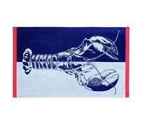 Gözze - Toalla de playa, Algodón, Cangrejo, 100 x 160 cm - Azul/Blanco