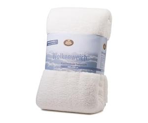Gözze - Wolkenweich Couverture douillette, imitation molleton, 100% polyester (microfibres), 150 x 200 cm - blanc laine
