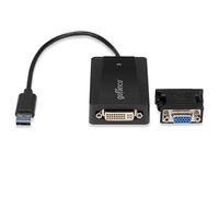 gofanco Adaptador de tarjeta gráfica USB 3.0 a DVI o VGA para múltiples monitores de hasta 2048x1152 para sistemas Windows y Mac que utilicen DisplayLink Incluye adaptador de DVI a VGA (USB3DVI) Negro