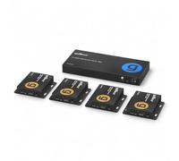 gofanco Extensor/divisor HDMI 1x4 4K30Hz con IR- 100M (HD14EX-4P-100) | Extensor HDMI de larga distancia para distribución de video 4K a 30Hz, control remoto IR, EDID, PoC, salida HDMI