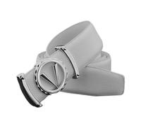 GOFDASY Cinturón casual con letras para hombre, color blanco, cinturón de diseñador de moda, para ocio, piel de vaca, correa de cintura de piel auténtica con hebilla de metal, Hebilla plateada blanca,