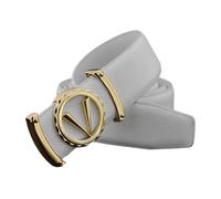 GOFDASY Cinturón casual con letras para hombre, color blanco, cinturón de diseñador de moda, para ocio, piel de vaca, correa de cintura de piel auténtica con hebilla de metal, Hebilla blanca y dorada,