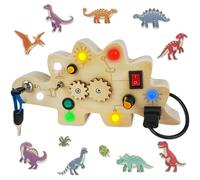 Goffii Montessori - Juguete para niños, juguete de dinosaurio a partir de 1, 2, 3, 4 años, juguete sensorial de madera, interruptor de luz, juguete educativo, juguete de motricidad para niños pequeños