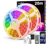 Goffii Tira LED 20 Metros, Luces Led Habitacion RGB Bluetooth Adhesivas con Control Remoto y Inteligente Control de APP, Cambia el Color con la Musica para Decoración de Cocina, Gaming, TV