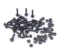 GOFIRA M6-1 - 30-30 tornillos de cabeza hexagonal con brida, tuercas para motocicleta, rosca gruesa, bomba, coche de reparación, proyecto de bricolaje