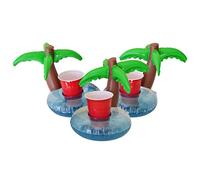 GoFloats Inflatable Palm Island Drink Holder (3 Pack), Float Your Drinks in Style