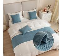 GOFOHIMI Caminos de Cama de Jacquard y Funda de cojín a Juego, Caminos de Cama Reversibles, Bufandas, decoración del hogar, Ropa de Cama de Hotel, Toalla de Cama, protección de Colcha para Dormitorio