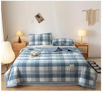 GOFOHIMI Colcha Acolchada 100% Algodón Edredón Reversible Estampada a Cuadros Colcha, Ligero y Transpirable, para Verano Cama Matrimonio Individual