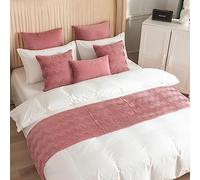 GOFOHIMI Hotel Corredor de Cama Camino de Cama Bufanda Colcha/Funda de Almohada Ropa de Cama Protector Bedroom Decoration Cola de Cama Toalla,Rosa,55x55cm(Funda de Almohada)