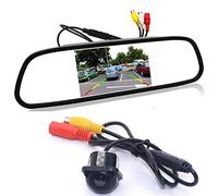 GOFORJUMP Cámara de Respaldo para el automóvil con Sistema de cámara de estacionamiento de la cámara de estacionamiento de cámara de Marcha atrás del Monitor retrovisor TFT LCD de 4.3 "