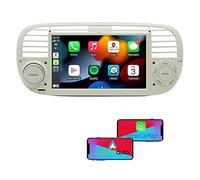 GOFORJUMP Radio estéreo para automóvil con Android Auto Carplay de 7 Pulgadas de Doble DIN Compatible con Fiat 500 Soporte Bluetooth/Navegación GPS/Enlace de Espejo/Radio/SWC/USB, Blanco