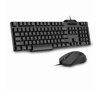 Gofreetech - Combo de teclado y mouse con cable, teclado y mouse de tamaño completo con mouse óptico con cable, USB Plug and Play, compatible con Windows Mac OS Laptop/Desktop/PC