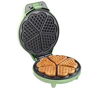 Gofrera Bestron con forma de corazón verde | 5 gofres por tanda | 700 W | Revestimiento antiadherente sin PFAS - ASW217G