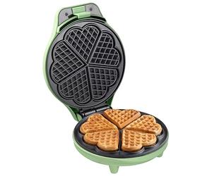 Gofrera Bestron con forma de corazón verde | 5 gofres por tanda | 700 W | Revestimiento antiadherente sin PFAS - ASW217G
