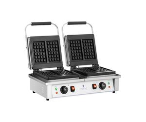 Gofrera doble - tipo belga - Royal Catering - 2 x 2,000 W