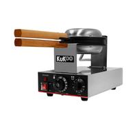 Gofrera Individual Eléctrica 1000W Acero Inoxidable Waflera Antiadherente Waffle Maker Máquina de Hacer Waffles con Control Temperatura Automático 50-250°C Temporizador 1-5min + Pinzas GRATIS