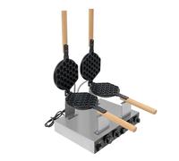 Gofrera profesional Bubble, 2830 W Huevos Gofrera con placas antiadherentes y temporizador: 0-5 minutos, gofres de huevo estilo Hong Kong Máquina de gofres comerciales para cafés, restaurantes, etc.