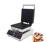 Gofres comerciales, 4 piezas de gofrera de acero inoxidable, máquina de gofres eléctrica, doble gofrera con revestimiento antiadherente, para panaderías, restaurantes, cantinas