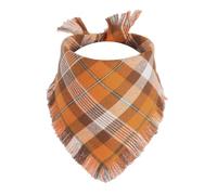Gofshy Bandana de otoño para perro, 1 unidad, grande, bufanda naranja a cuadros de otoño, accesorios triangulares reversibles para niños y niñas, bandana para cachorros de Halloween