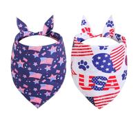 Gofshy Bandanas extragrandes para perros del 4 de julio, 2 unidades, bufanda patriótica de la bandera estadounidense, bandana de vacaciones de independencia, bandana reversible triangular duradera de
