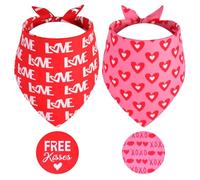 Gofshy Pañuelos de San Valentín para perros extragrandes, 2 unidades, bufanda triangular reversible para niños y niñas, accesorios para perros grandes y extragrandes