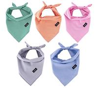 Gofshy Pañuelos para Perros pequeños, 5 Unidades, Bandanas para Cachorros, Azul, Verde, Naranja, Rosa, Gris, Bufanda para Perro, Ropa para Perro, Accesorios para Perros pequeños, Gatos, Mascotas