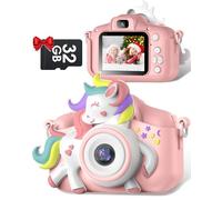 Gofunly Camara Fotos Infantil, 1080P HD Selfie Video Camara de Fotos para Niños, Cámara Fotos Niños Pantalla de 2,0" para Niños con una Tarjeta de 32GB, Niños y Niñas de Años Regalos de Cumpleaño
