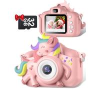 Gofunly Camara Fotos Infantil, Gofunly 2,0" Camara de Fotos para Niños con Tarjeta de 32GB, 1080P HD Selfie Video Cámara Infantil, Regalos para Niños y Niñas de 3-12 Años Rosa
