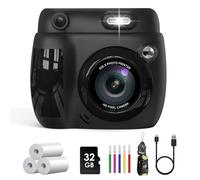 Gofunly Camara Fotos Infantil Instantanea, 2,4 Pulgada 1080P Camara Fotos Infantil con Tarjeta de 32GB y Papel Fotografia, Juguete Cámara Instantánea Regalos para Niños y Niñas de 3-10 Años (Negro)