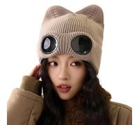 Goggle Beanie - Unisex Windproof Winter Hat Warm Ski Cycling Cap, Outdoor | Winter Ski Beanie - Cold Weather Head Cover for Men Women | Knitted Fabric, Wind Blocking Design, Cycling Outdoor Accessory