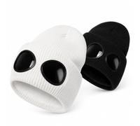 Goggle Knitted Beanie, Beanie With Goggles, Novelty Winter Hat (2PCS-G)