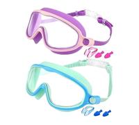 Goggles for Swimming, Wide View Swim Goggles for Kids, PC UV Protection Eyewear, No Leaking Design, Youth, Toddler, Children, Pool Diving, Beach, Summer Water Activities, Comfortable Fit, 16.5x6.5cm