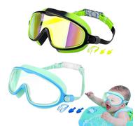 Goggles for Swimming, Wide View Swim Goggles for Kids, PC UV Protection Eyewear, No Leaking Design, Youth, Toddler, Children, Pool Diving, Beach, Summer Water Activities, Comfortable Fit, 16.5x6.5cm