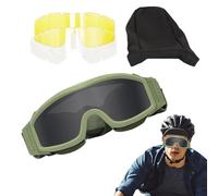 - Goggles para motocicletas, antimanchas Biking Glasses, UV Protection Riding Goggles, resistente a la seguridad para motocross, Racing, Riding, Army Green and Black