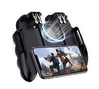 Goglor Pubg Mobile Controller con Ventilador, [6 Dedos/Versión Actualizada] L1R1 Apuntar Y Disparar Triggers Joystick Gamepad For Android Y iPhone Knives out (Incluye La Manga De 2 Dedos)