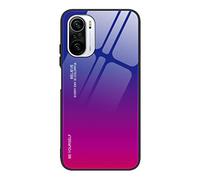 GOGME - Carcasa para Xiaomi Poco F3 / Mi 11i 5G Carcasa de Cristal Degradado Color Back Cover de Cristal Templado Resistente a los arañazos Case, Flexible Silicona TPU antiarañazos, antigolpes, Funda