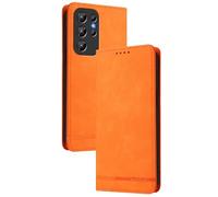 GOGME Funda Cartera de Cuero para Oukitel C1 / C1 Pro - Carcasa con Cierre Magnético, Protección RFID, Tarjetero y Soporte Antigolpes - Naranja
